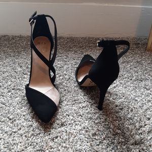 Mix No. 6 black suede ankle strap pumps Sz 8.5